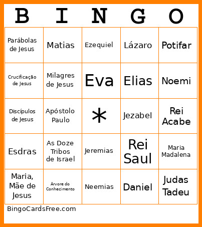 Bíblia Bingo Card