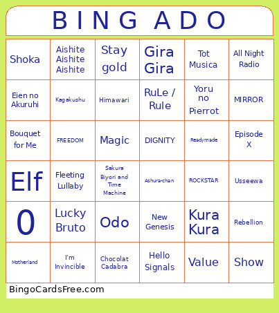 B I N G A D O Bingo Card