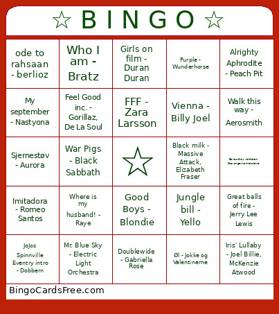 ☆ B I N G O ☆ Bingo Card