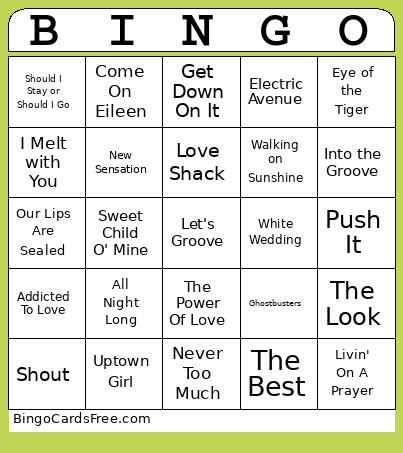 B.I.N.G.O. Bingo Card