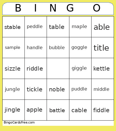 B I N G O Bingo Card
