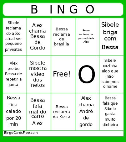 B I N G O Bingo Card