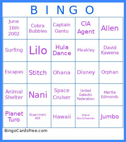 B  I  N G  O Bingo