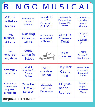 B I N G O M U S I C A L Bingo Card