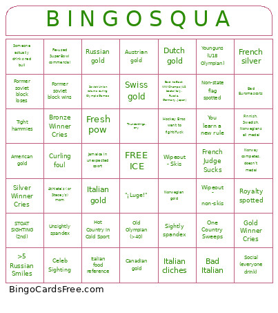 B I N G O S Q U A Bingo Card