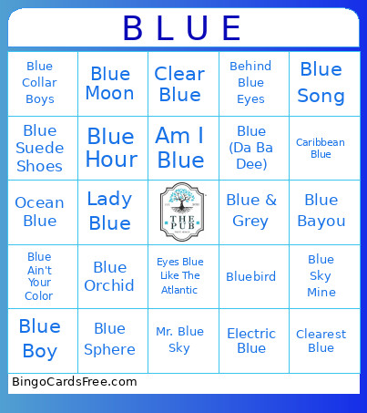B L U E Bingo Card