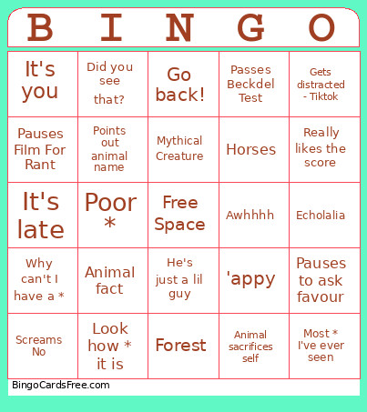 Baba Bingo Card