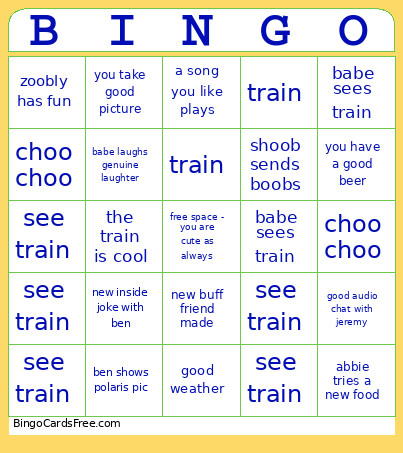 Babes Magical Weekend Bingo Card