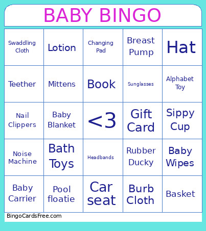 Baby 2 Bingo Card