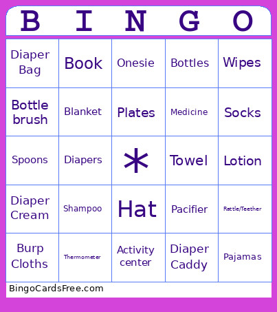 Baby 2 Bingo Card