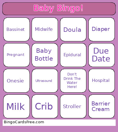 Baby ! Bingo Card