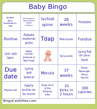 Baby Bingo Card