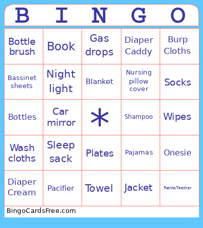 Baby 4 Bingo Card