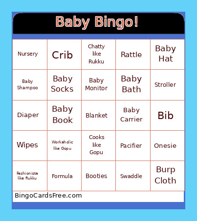 Baby ! Bingo Card 2
