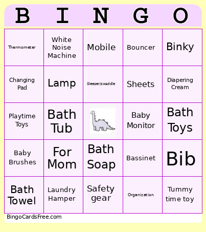Baby Bingo Card