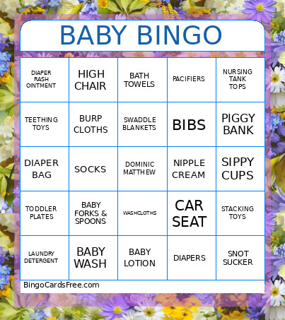 BABY Bingo Card