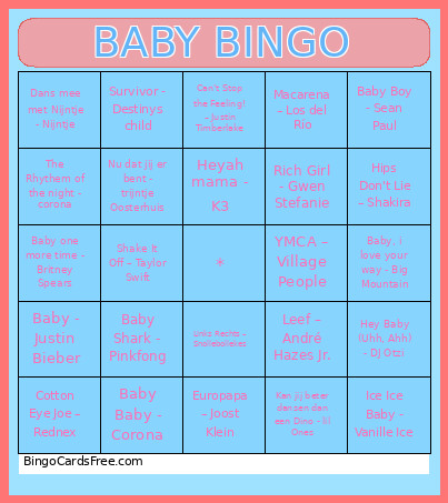 Baby Bingo Card