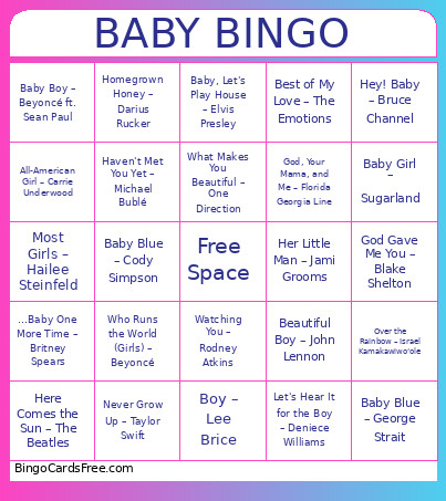 Baby Bingo Card
