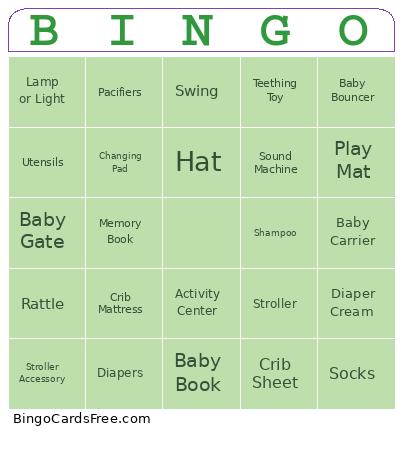 Baby Bingo Card
