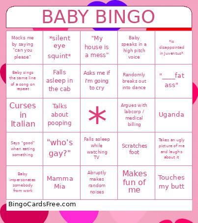 Baby 5x5 Bingo Card