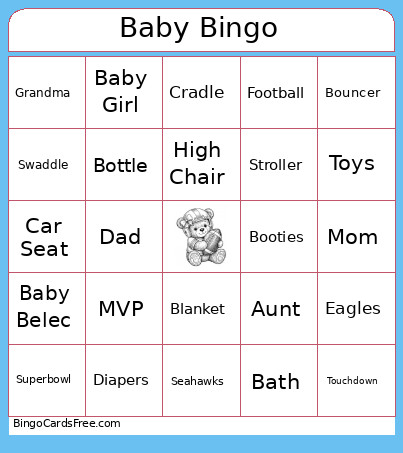 Baby Bingo Card