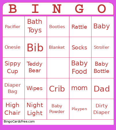 Baby Bingo Card