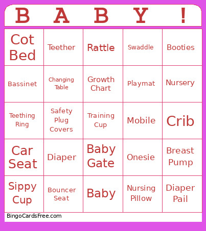 Baby Bingo Card
