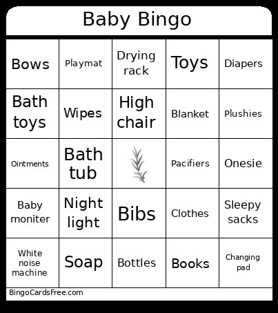 Baby Bingo Card