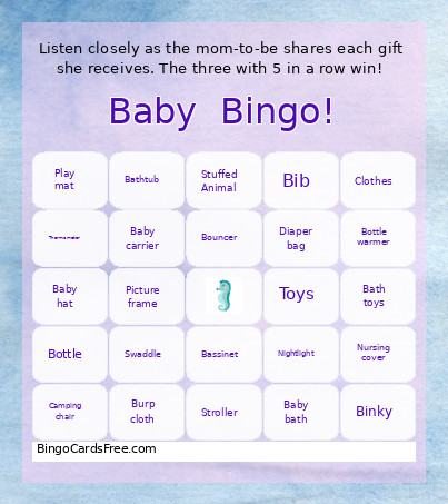 Baby ! Bingo Card