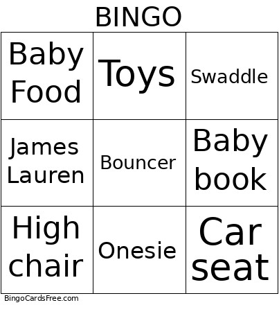 Baby Bingo Card 4