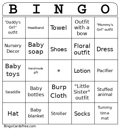 BABY Bingo Card 2