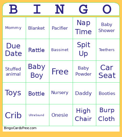Baby Bingo Card