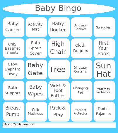 Baby Bingo Card