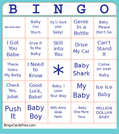 Baby Bingo Card