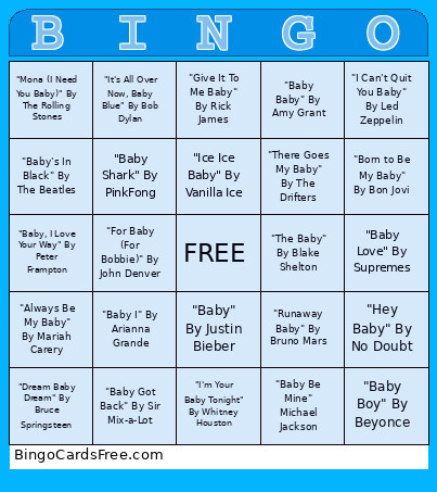 Baby Blooming Shower Bingo Card
