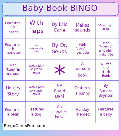 Baby Book Bingo Card