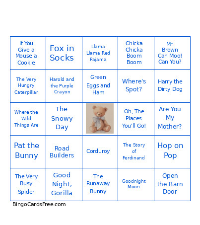 Baby Book Bingo Card
