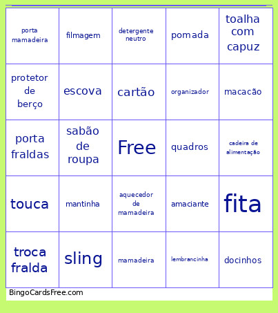 Baby Bingo Card