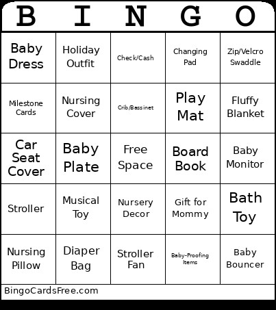 Baby Gift Bingo Card 4