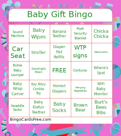 Baby Gift Bingo Card 2