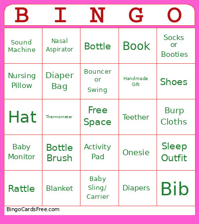 Baby Gift Bingo Card 2