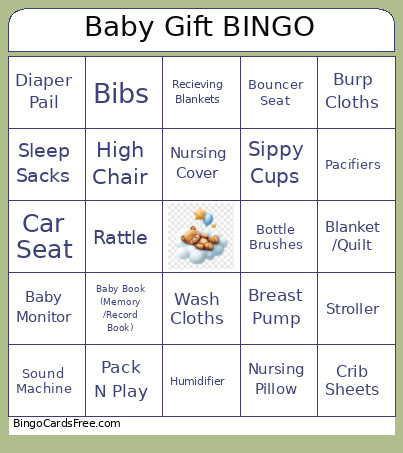 Baby Gift Bingo Card
