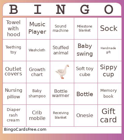 Baby Gift Bingo