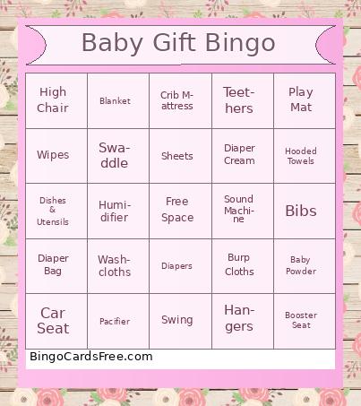 Baby Gift Bingo