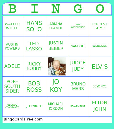 BABY HEAD Bingo Card