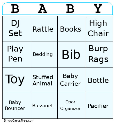 Baby Leo Bingo Card