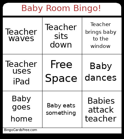 Baby Room ! Bingo Card
