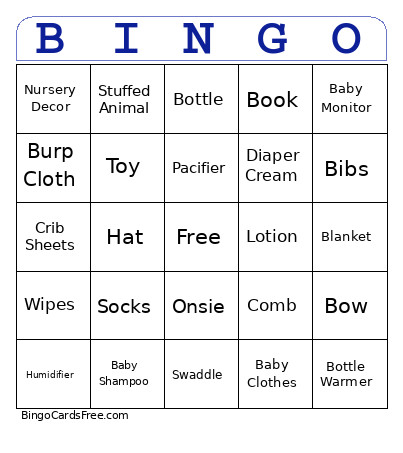 Baby’s Bingo Card