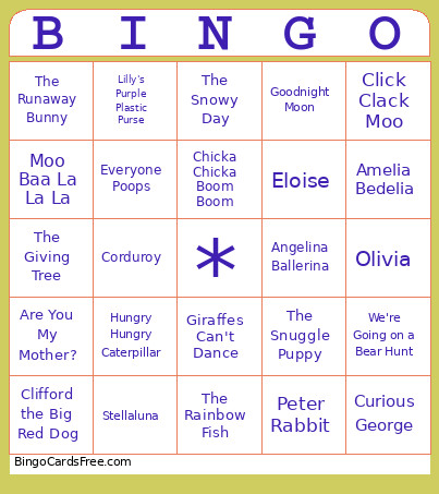 Baby’s First Book Club Bingo Card