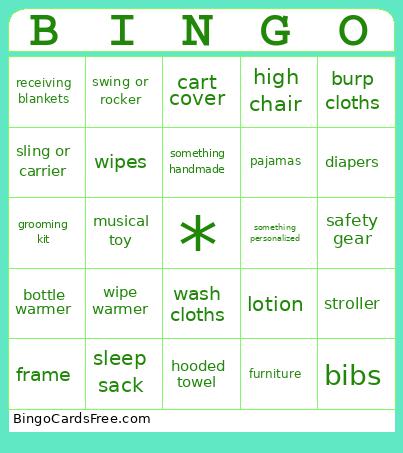 Baby Shower Bingo Card 3